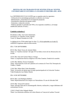 DEFENSA DE LOS TRABAJOS FIN DE MÁSTER