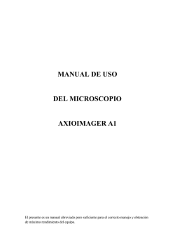 MANUAL DE USO DEL MICROSCOPIO AXIOIMAGER A1