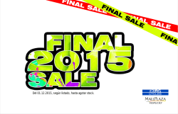 Del 01.12.2015, seg&uacute;n listado, hasta agotar stock.