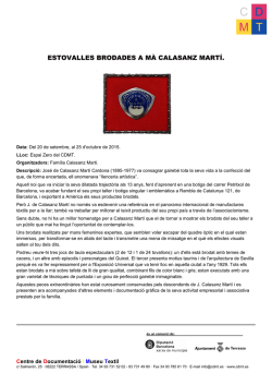 ESTOVALLES BRODADES A M&Agrave; CALASANZ MART&Iacute;.