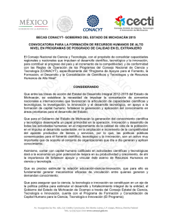 BECAS CONACYT- GOBIERNO DEL ESTADO DE MICHOACÁN