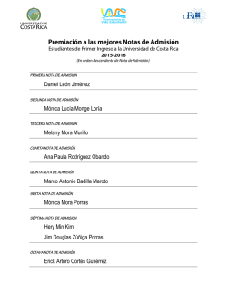Premiación a las mejores Notas de Admisión