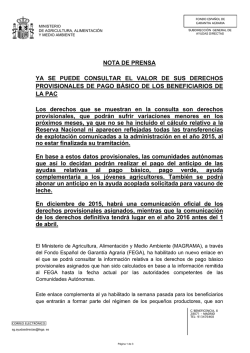 Nota de Prensa - Agrícola Carmonense, sca