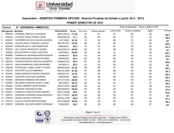 Admitidos Nuevas Pruebas a partir del 2 2014