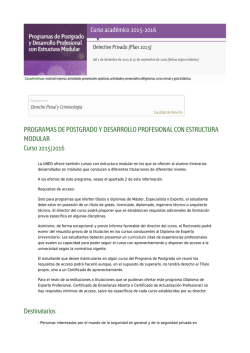 PROGRAMAS DE POSTGRADO Y DESARROLLO