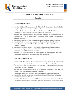Listado Trabajos Aceptados EIMAT 2015