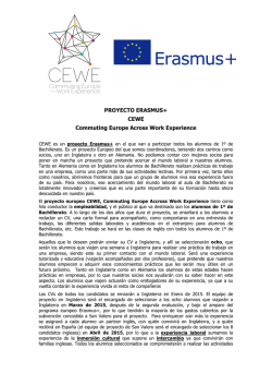 PROYECTO ERASMUS+ CEWE Commuting Europe Across Work