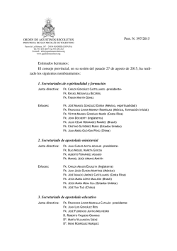 Prot. N. 397/2015 - Agustinos Recoletos