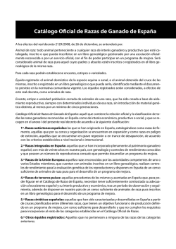 Catálogo Oficial de Razas de Ganado de España