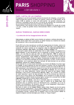 par&iacute;s, capital de las compras nuevas tendencias, nuevas direcciones