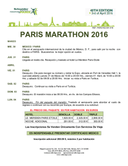 PARIS MARATHON 2016 - Valleviajes y Marathones