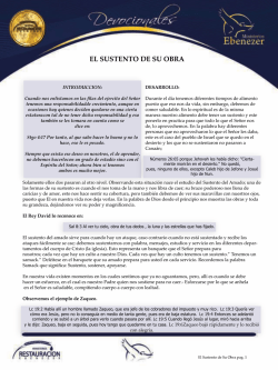 EL SUSTENTO DE SU OBRA - Ministerios Ebenezer SF