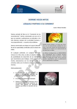 DERRIBE VIEJOS MITOS &iexcl;S&Aacute;QUELE PARTIDO A SU CEREBRO!