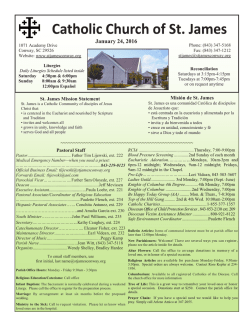 January 17, 2016 - Catholic Church of St James
