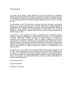 PRESENTACION La cuesti&oacute;n de las tierras y &aacute;reas
