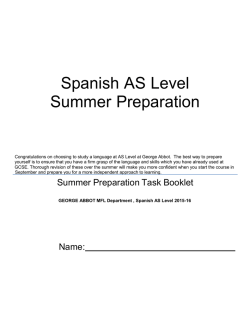 Spanish AS Level Summer Preparation