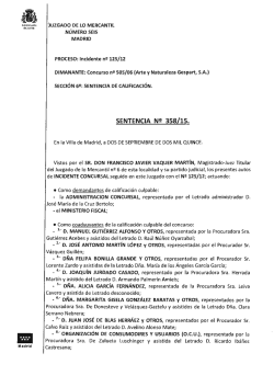 Sentencia 358/15 - Administración Concursal