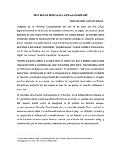 “UNA NUEVA TEORIA DE LA PENA EN MÉXICO” Ulises Nicolás