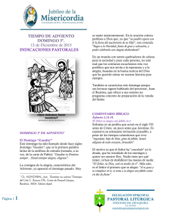 PASTORAL LITÚRGICA TIEMPO DE ADVIENTO DOMINGO 3º. 13