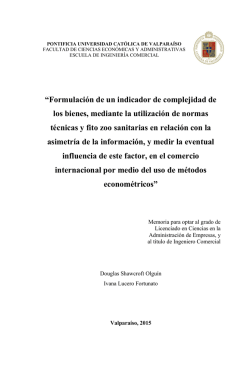 “Formulación de un indicador de complejidad de los bienes