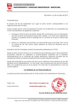 Comunicado UGT - secció sindical de ugt masa barcelona