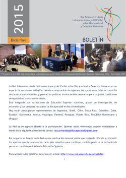 Bolet&iacute;n del mes de Diciembre - Comisi&oacute;n Universitaria sobre