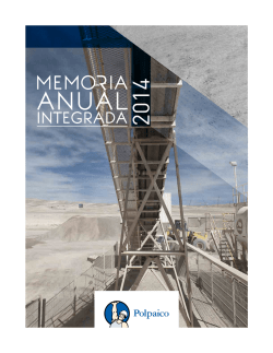MEMORIA ANUAL INTEGRADA 2014 I 1