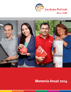 Memoria Anual 2014 - Banco Los Andes ProCredit
