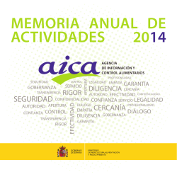 Memoria Anual Actividades 2014 - Ministerio de Agricultura