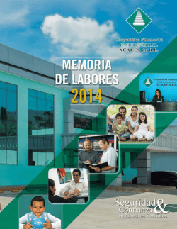 MEMORIA DE LABORES - 2014