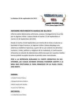 INFORME MOVIMIENTO DAMAS DE BLANCO