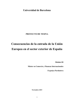 Consecuencias de la entrada de la Unión Europea en el sector