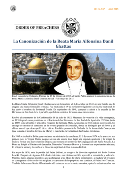 La Canonización de la Beata María Alfonsina Danil Ghattas