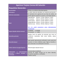 Apertura Tarjeta Corona Mi Solución Requisitos Generales