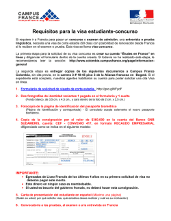 Requisitos visa concurso