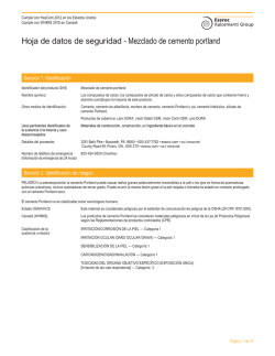 Hoja de datos de seguridad - Mezclado de cemento portland