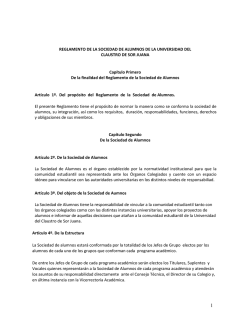 Reglamento Sociedad de Alumnos - Universidad del Claustro de