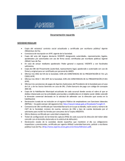 Documentación requerida SOCIEDAD REGULAR - Argenta