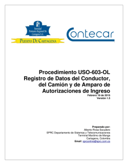Procedimiento USO-603-OL Registro de Datos del Conductor, del