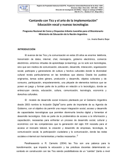"Cantando con Tics y el arte de la implementación