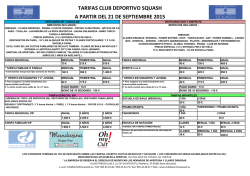 tarifas - Club Deportivo Squash Elche