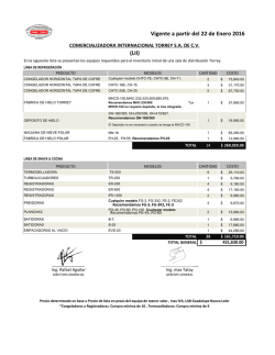 Vigente a partir del 22 de Enero 2016 (LII)