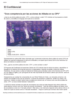 "Dura competencia por las acciones de Alibaba en su OPV"