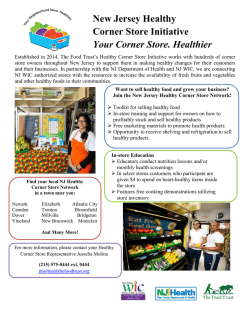 New Jersey Healthy Corner Store Initiative Your Corner Store