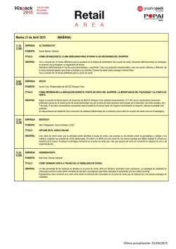 Última actualización: 01/04/2015 Martes 21 de Abril