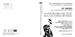 015 TEMPORADA 14-15 Programa De Mano 16º Abono ROSS 14-15
