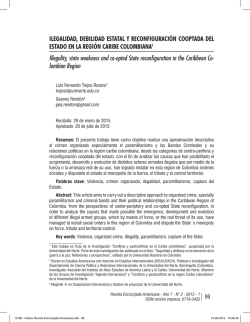 5. Ilegalidad, debilidad estatal y reconfiguración cooptada del