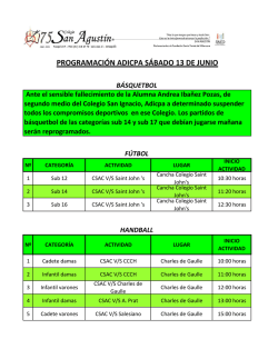 PROGRAMACIÓN ADICPA SÁBADO 13 DE JUNIO