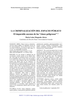 La criminalización del espacio público. El imparable
