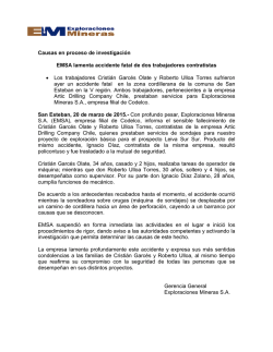 Accidente fatal de dos trabajadores contratistas